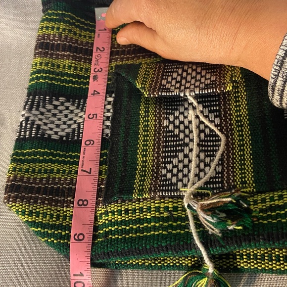 Backpack Woven Multicolor Boho Bag Hippie Drawstring - Picture 9 of 10